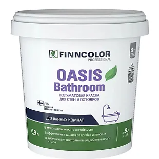 Краска для влаж. помещений OASIS BATHROOM A п/мат 0,9л