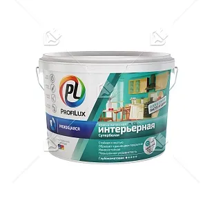 Краска для стен и потолков для влажных помещений латексная Profilux PL-13L глубокоматовая супербелая база 1 14 кг.