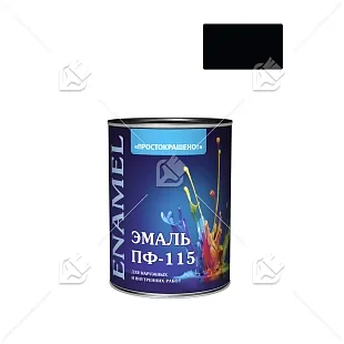 Эмаль ПФ-115 универсальная алкидная Простокрашено черная 1,8 кг