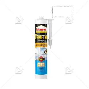 Герметик силиконовый для окон и стекол Момент белый 280 мл.