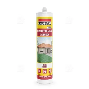 Герметик силиконовый универсальный Soudal белый 280 мл.