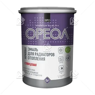 Эмаль для радиаторов акриловая для внутренних работ Ореол матовая белая 0,5 кг