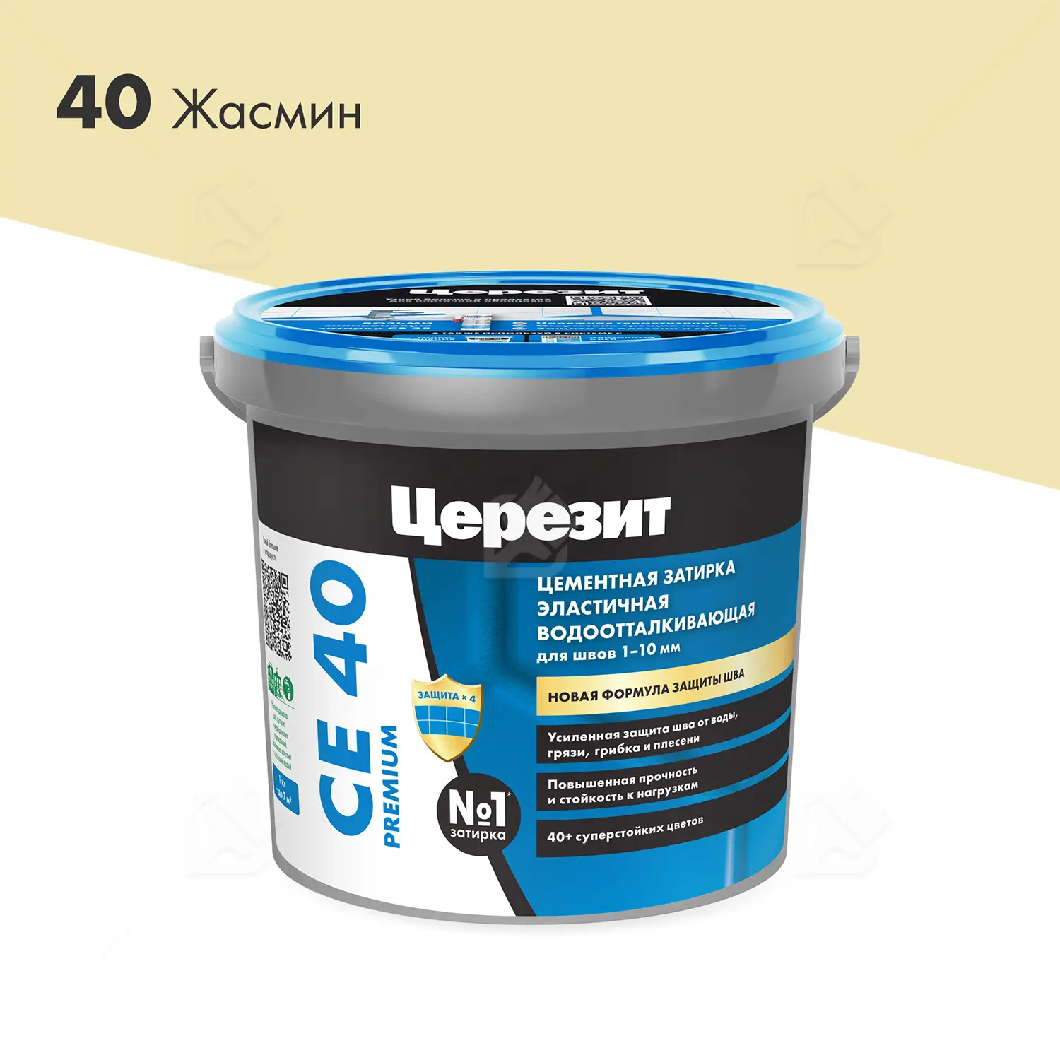 Затирка для швов до 10 мм водоотталкивающая Церезит СЕ 40 Аквастатик 40 жасмин 1 кг