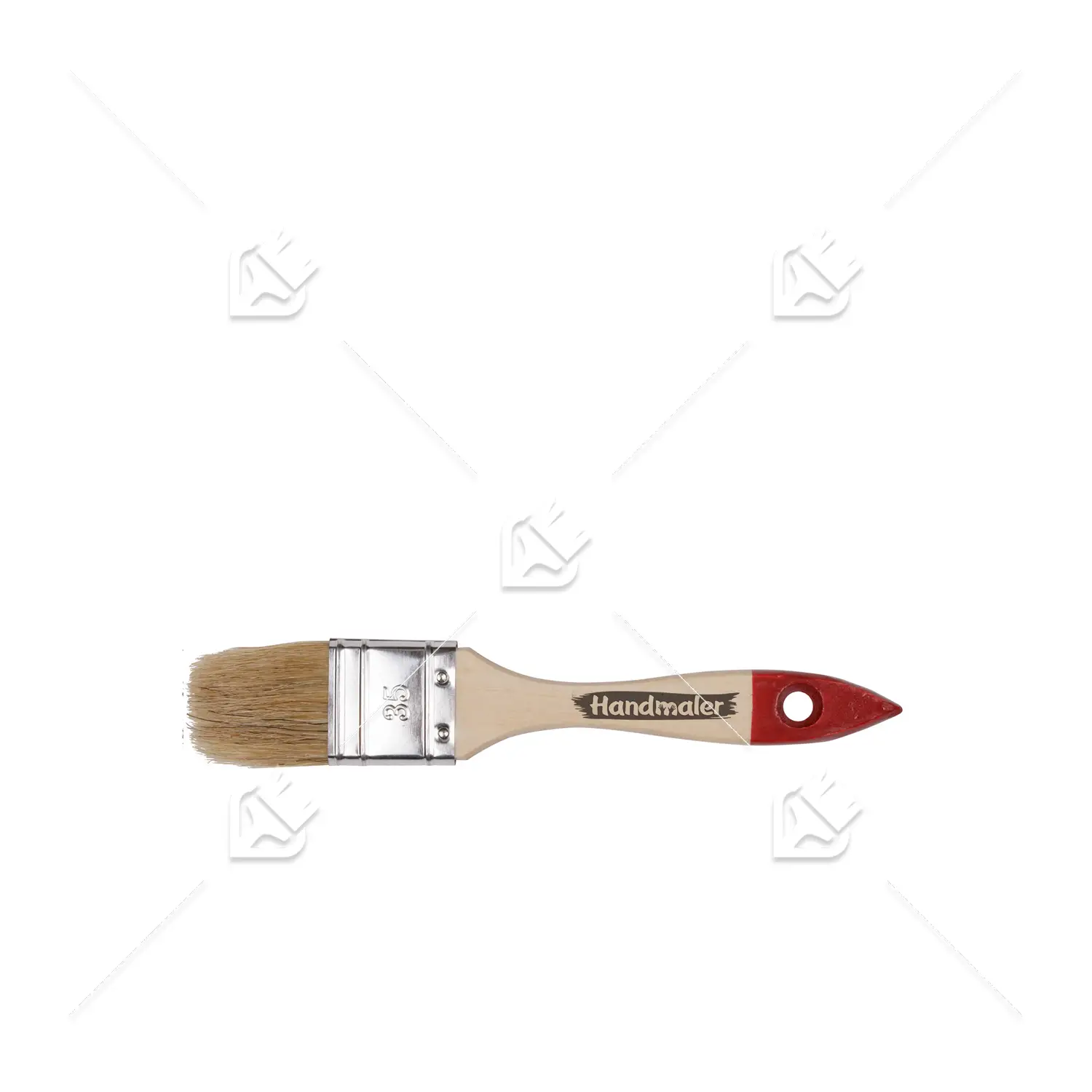 Кисть плоская Handmaler светлая натуральная щетина деревянная лакированная ручка 35 мм.