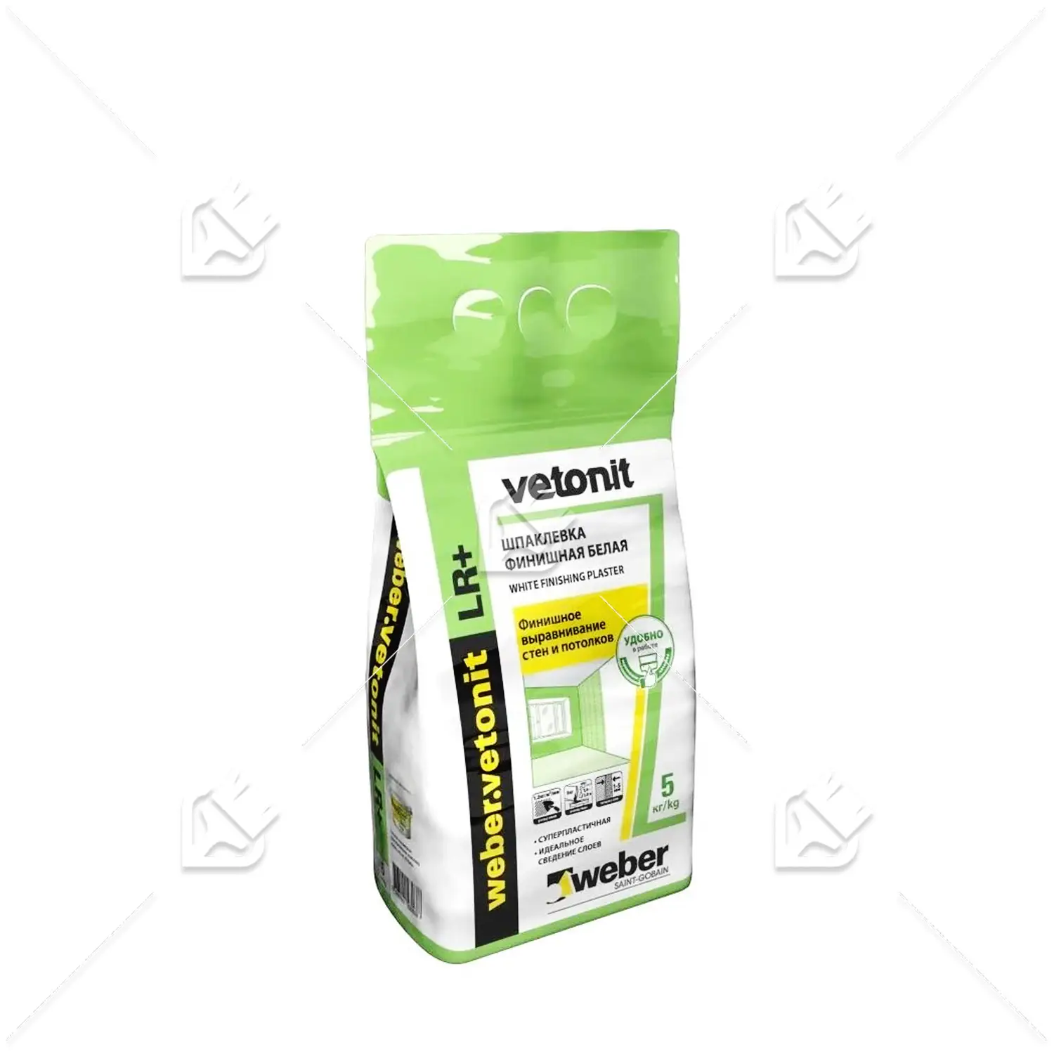 Шпатлевка для внутренних работ полимерная Weber Vetonit LR+ финишная 5 кг.