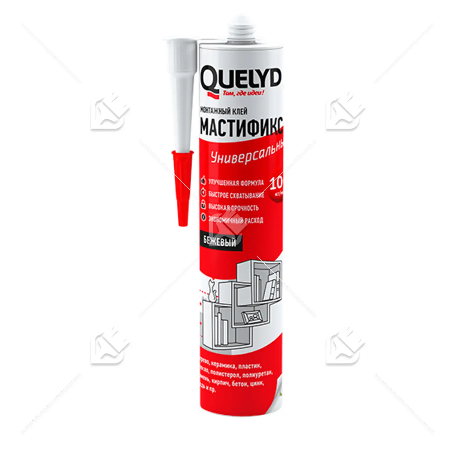 Клей монтажный неопреновый Quelyd Мастификс Универсальный, бежевый 340 г.