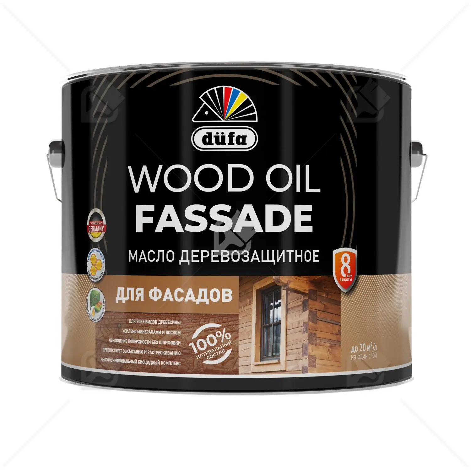 Масло деревозащитное для фасадов Dufa Wood Oil Fassade серый 9 л.