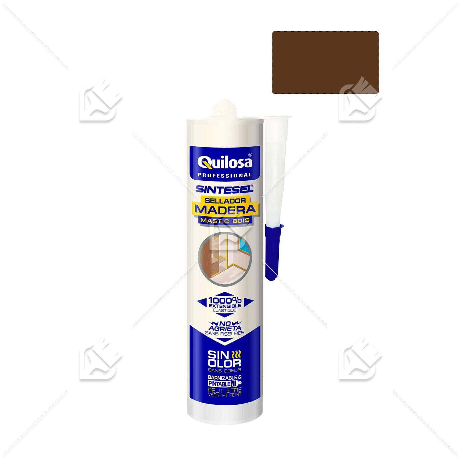 Герметик акрил-силиконовый для дерева Quilosa Madera Sintesel орех 280 мл.