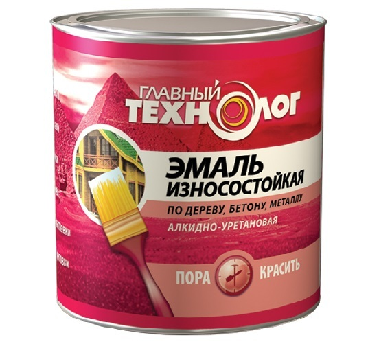 Эмаль универсальная алкидно-уретановая износостойкая Главный Технолог коричнево-красная 0,75 л.