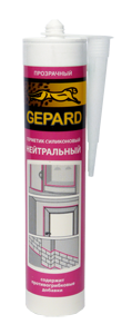 Герметик силиконовый нейтральный Gepard CSS 764 бесцветный 600 мл.
