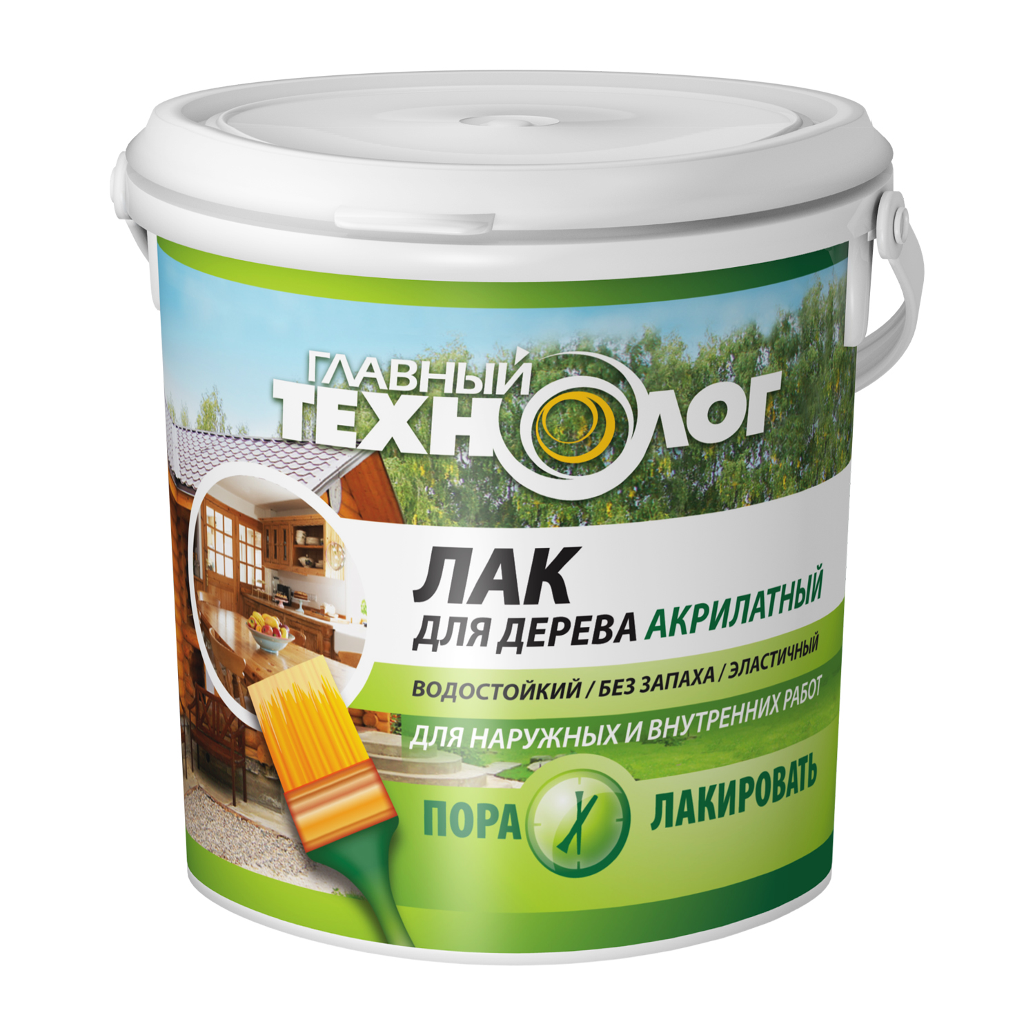 Лак для дерева акрилатный Главный Технолог тик 1 кг.