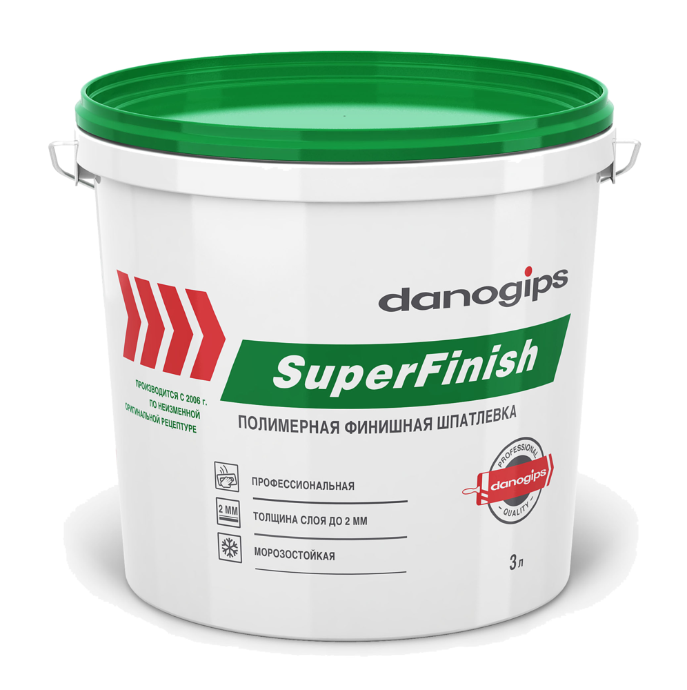 Шпатлевка для внутренних работ полимерная Danogips SuperFinish 11 л.