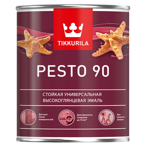 Эмаль универсальная Tikkurila PESTO 90 A высокоглянцевая 0,9л