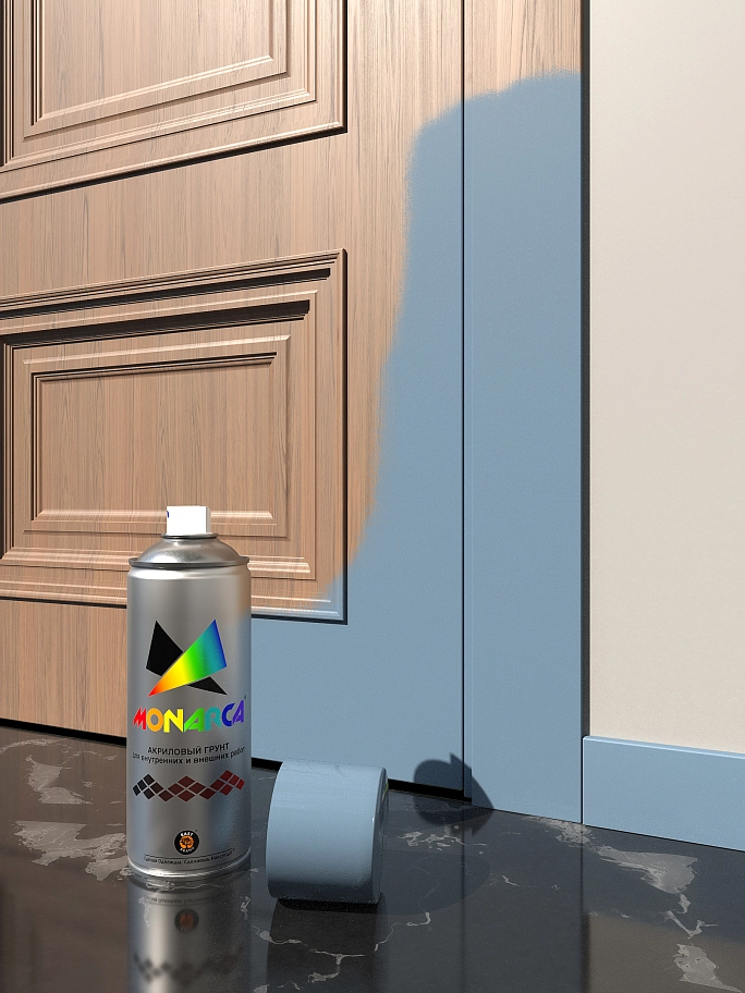 Грунт универсальный аэрозольный акриловый Eastbrand Monarca RAL 7031 сине-серый 520 мл. 