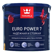Краска интерная Tikkurila EURO POWER 7 А моющаяся, матовая 9л