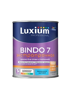 Краска для стен и потолков латексная экстрапрочная Luxium Professional Bindo 7 матовая база BW 1 л