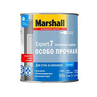Краска для стен и потолков латексная Marshall Export-7 матовая база BC 0,9 л.