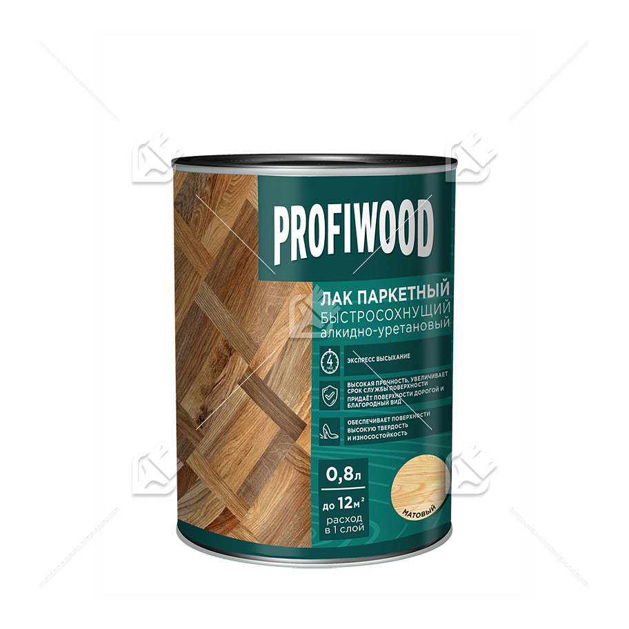 Лак паркетный Profiwood быстросохнущий алкидно-уретановый матовый 0,8 л