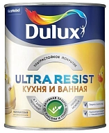 Краска для кухни и ванной латексная Dulux Ultra Resist полуматовая база BW 1 л.