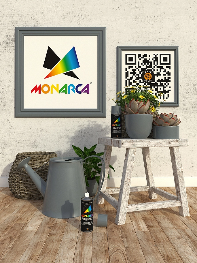 Краска универсальная аэрозольная акриловая Monarca RAL 7046 Серый (Телегрей 2) 520 мл.