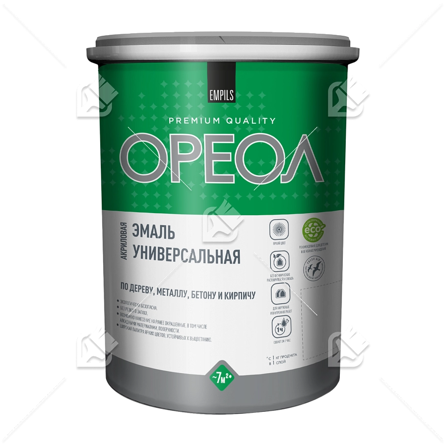 Эмаль универсальная акриловая Ореол глянцевая слоновая кость 1 кг