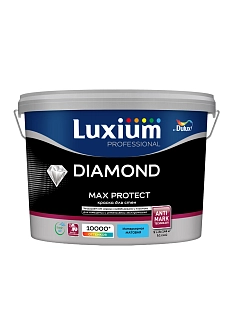 Краска для стен и потолков водно-дисперсионная Luxium Diamond Max Protect матовая база BC 9 л