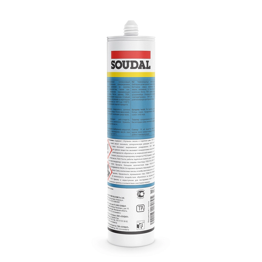 Герметик силиконовый нейтральный Soudal Silirub 2 F бесцветный 300 мл