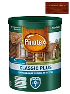 Пропитка декоративная для защиты древесины Pinotex Classic Plus 3 в 1 красное дерево 0,9 л.