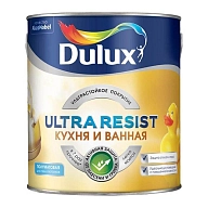 Краска для кухни и ванной латексная Dulux Ultra Resist полуматовая база BW 2,5 л.