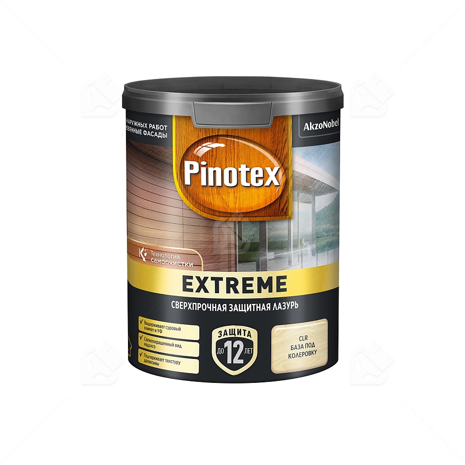 Пропитка декоративная для защиты древесины Pinotex Extreme база BC полуматовая 0,9 л