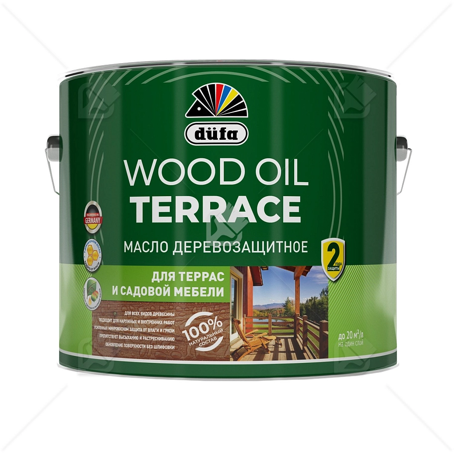 Масло деревозащитное для террас и садовой мебели Dufa Wood Oil Terrace лиственница 9л