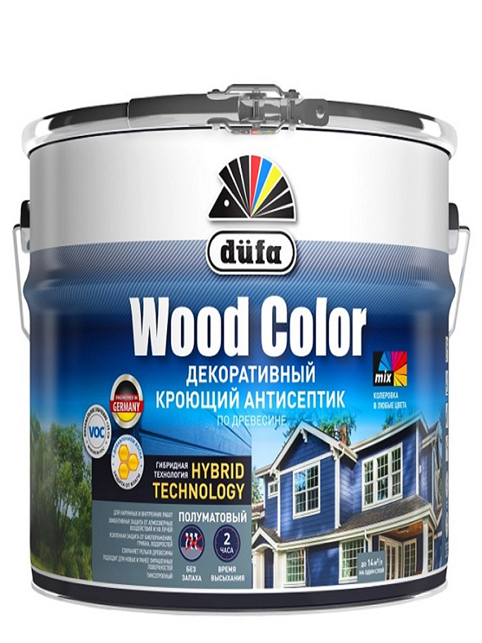 Кроющий антисептик Dufa Wood Color база 1 2,4 л