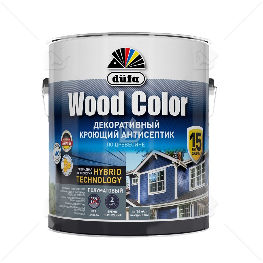 Кроющий антисептик Dufa Wood Color серый шелк 2,5 л