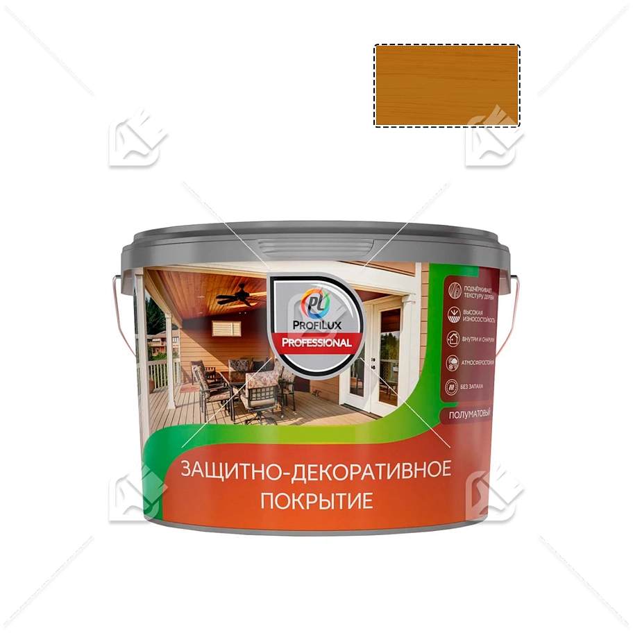 Лак для деревянных панелей акриловый защитно-декоративный Profilux Professional тик 2,5 л