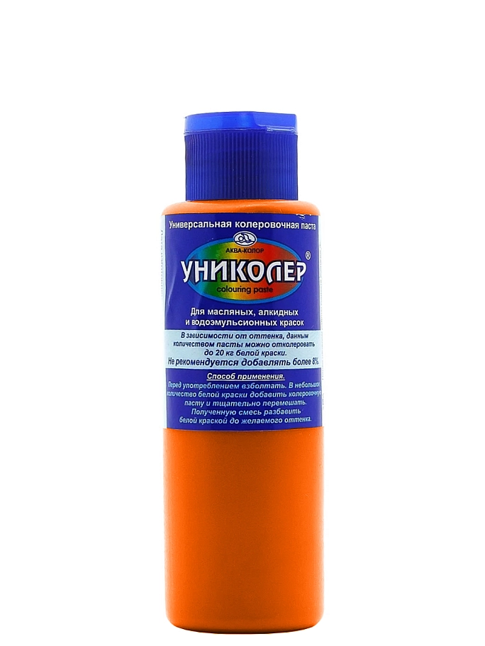 Паста колеровочная универсальная Аква-Колор Униколер 5.2 красно-оранжевая 100 мл.