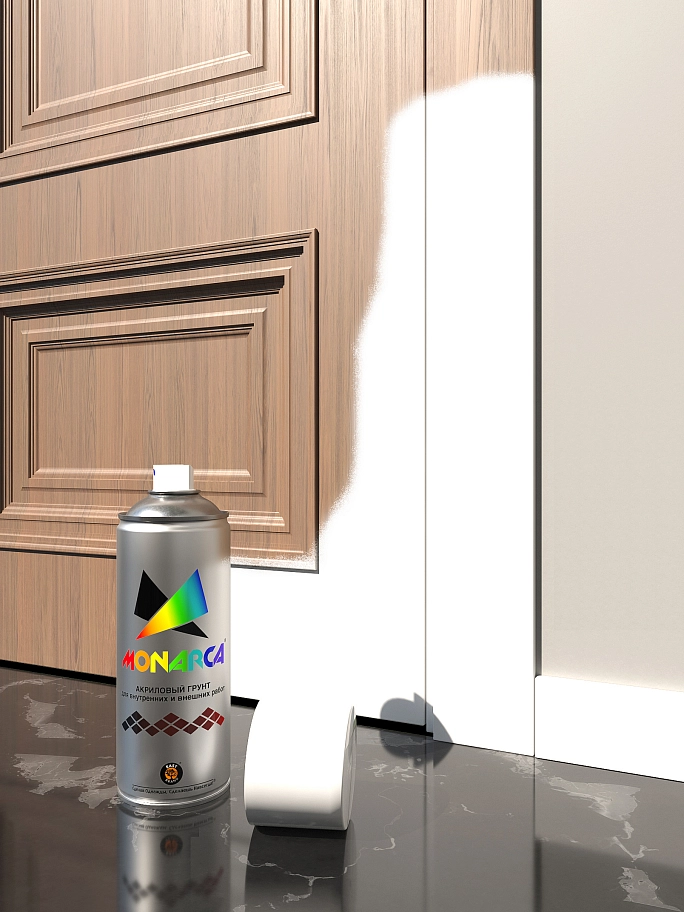 Грунт универсальный аэрозольный акриловый Eastbrand Monarca RAL 9003 белый 520 мл. 