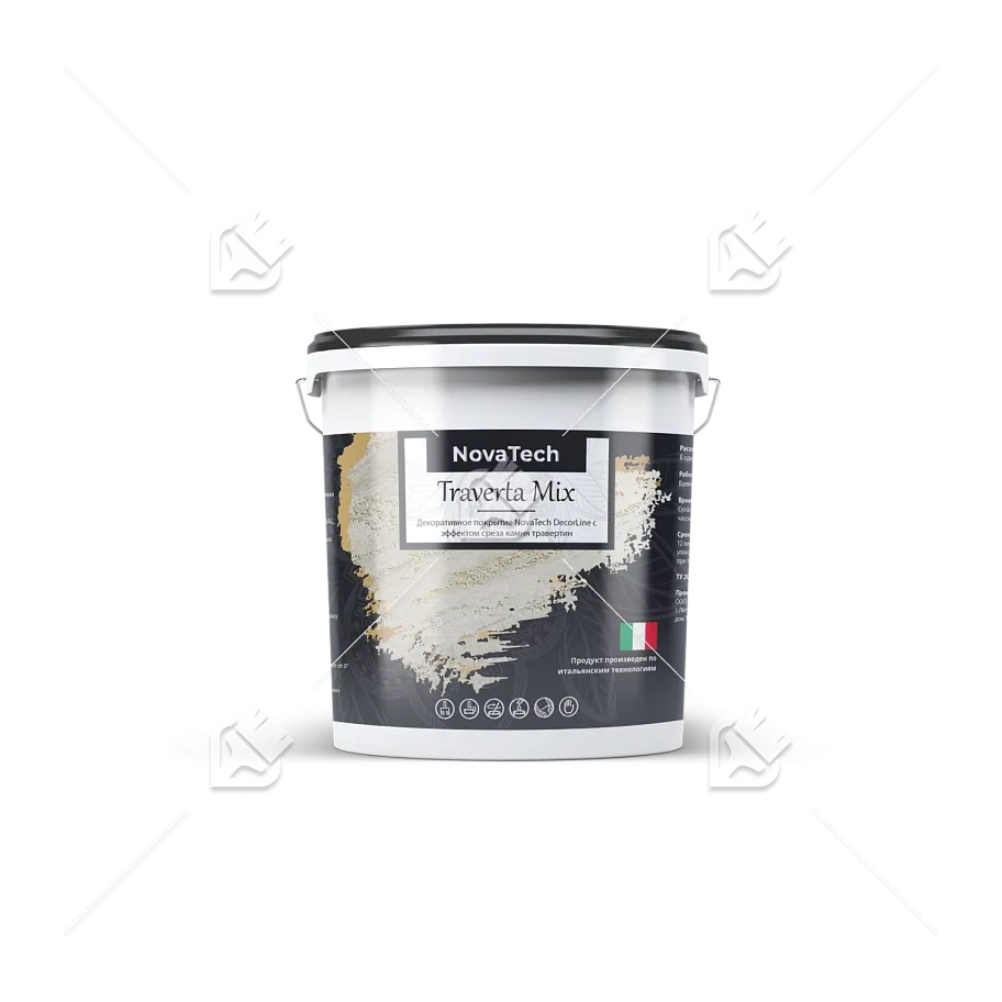 Штукатурка декоративная NovaTech Traverta Mix эффект камня травертина 8 кг
