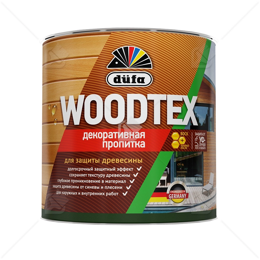 Пропитка декоративная для защиты древесины алкидная Dufa Woodtex махагон 3 л.