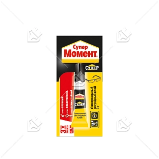 Клей универсальный секундный Супер Момент 3 г. на мульти-карте