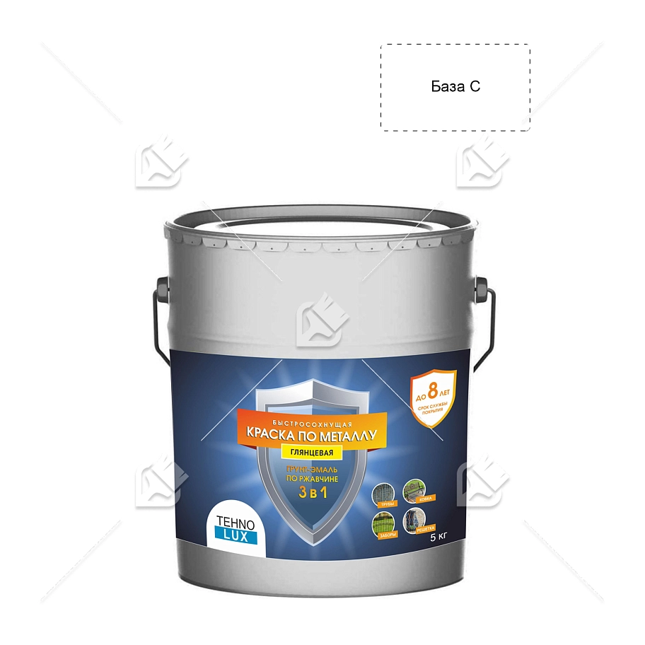 Грунт-эмаль 3 в 1 Технолюкс гладкая  База C 5 кг