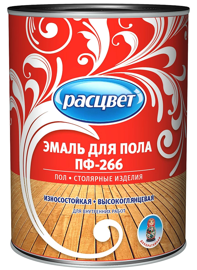 Эмаль для пола алкидная быстросохнущая Расцвет красно-коричневая 2,7 кг