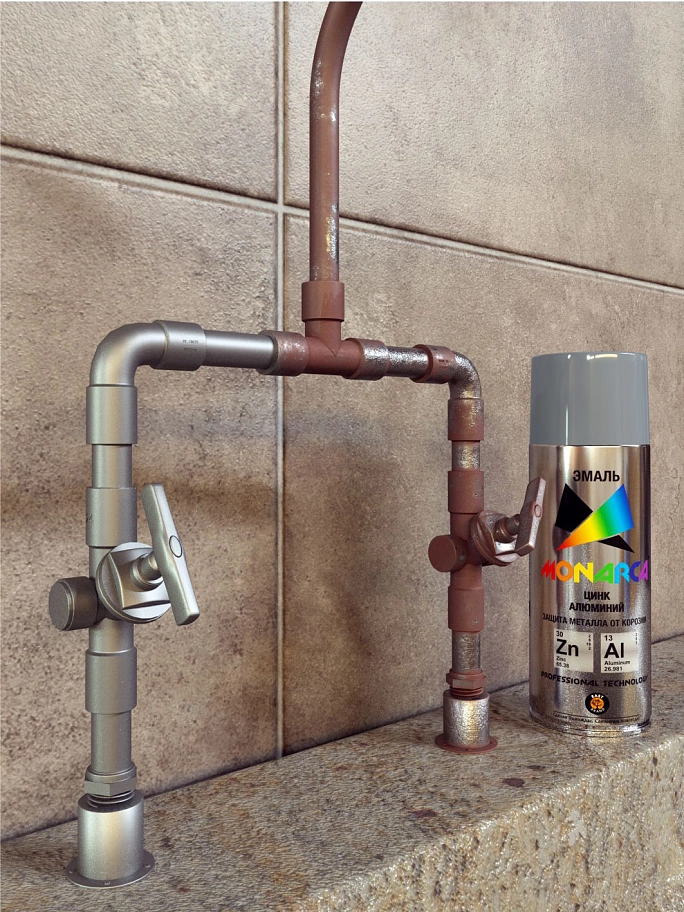 Эмаль аэрозольная Monarca Цинк-алюминий 520 мл