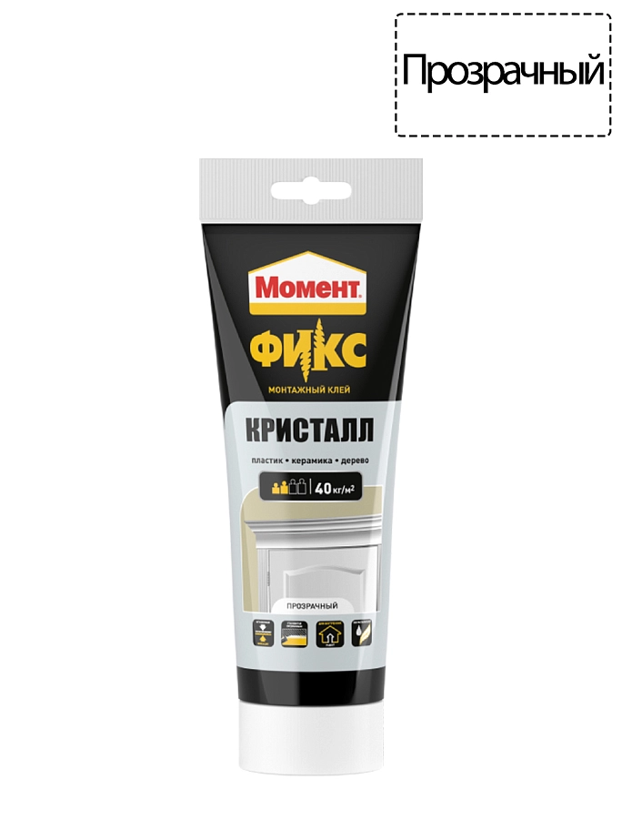 Клей монтажный универсальный акриловый Момент FIX Кристалл 185 г.