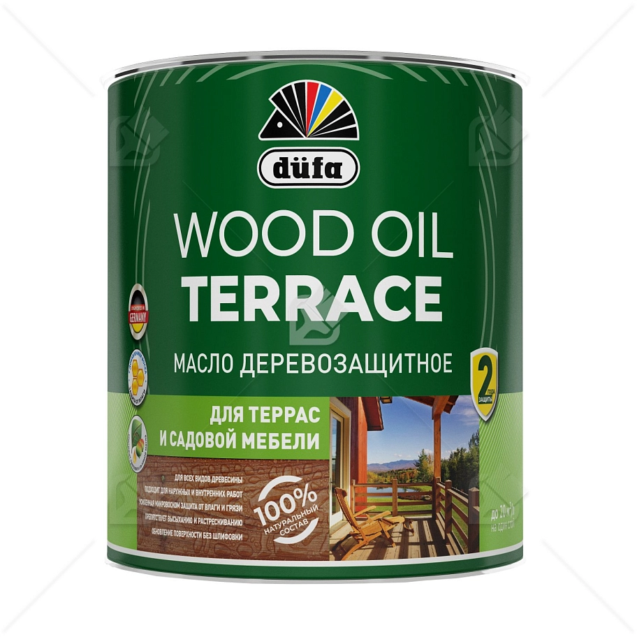 Масло деревозащитное для террас и садовой мебели Dufa Wood Oil Terrace бесцветный 0,8 л