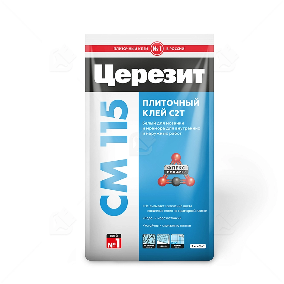 Клей для плитки для внутренних и наружных работ Церезит СМ 115 5 кг.