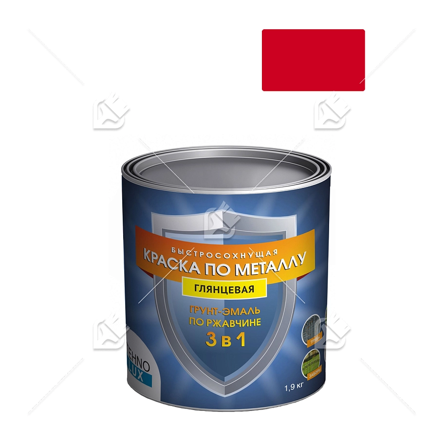 Грунт-эмаль 3 в 1 Технолюкс гладкая красная 1,9 кг