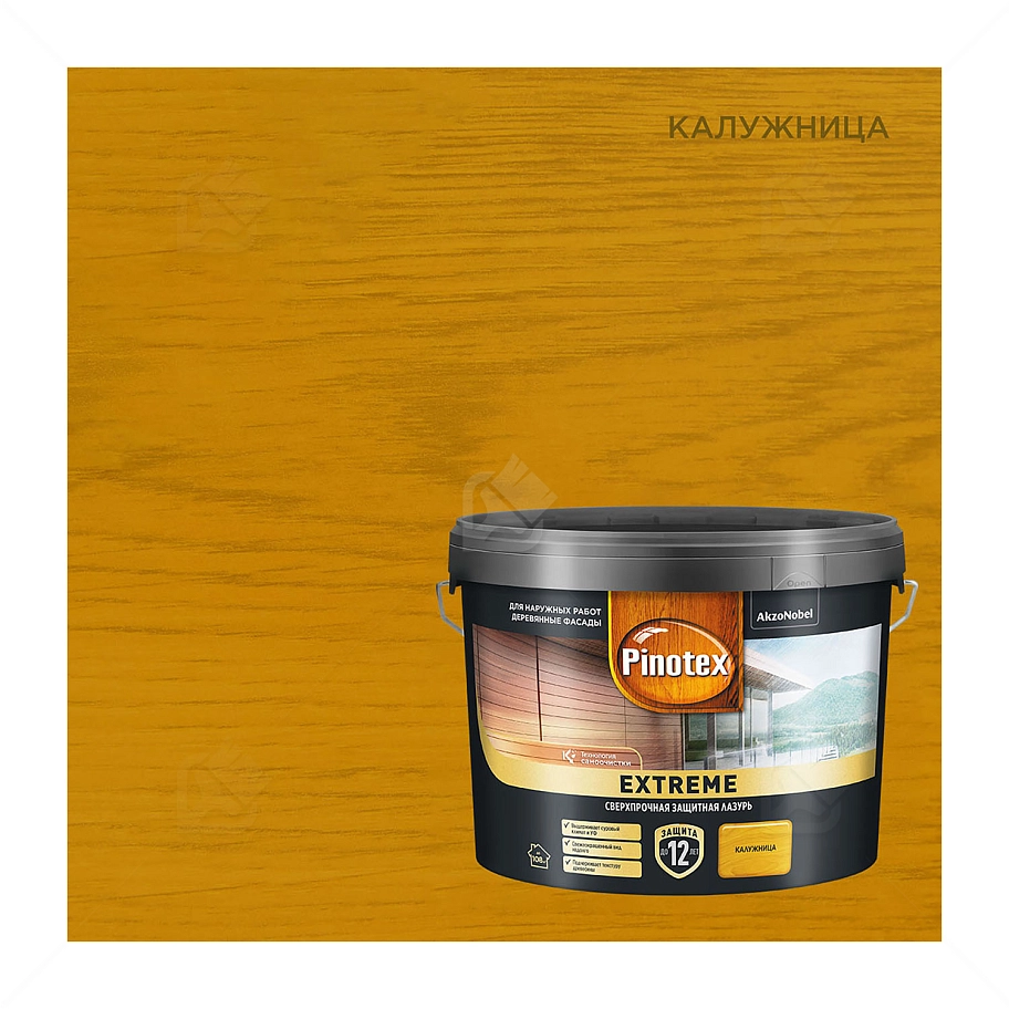 Пропитка декоративная для защиты древесины Pinotex Extreme калужница полуматовая 9 л