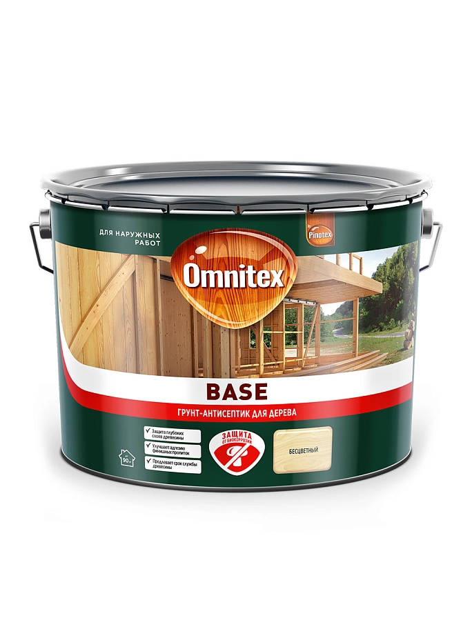 Грунт для защиты древесины Omnitex Base 9 л