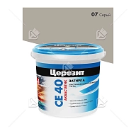Затирка для швов до 10 мм водоотталкивающая Церезит СЕ 40 Аквастатик 07 серая 1 кг