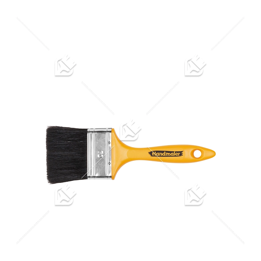 Кисть плоская Handmaler Yellow черная смешанная щетина пластиковая ручка 70 мм.